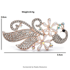 PENDRA Peacora Pearl Peacock Brooch