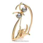 PENDRA Pearl Eye Owl Metal Brooch