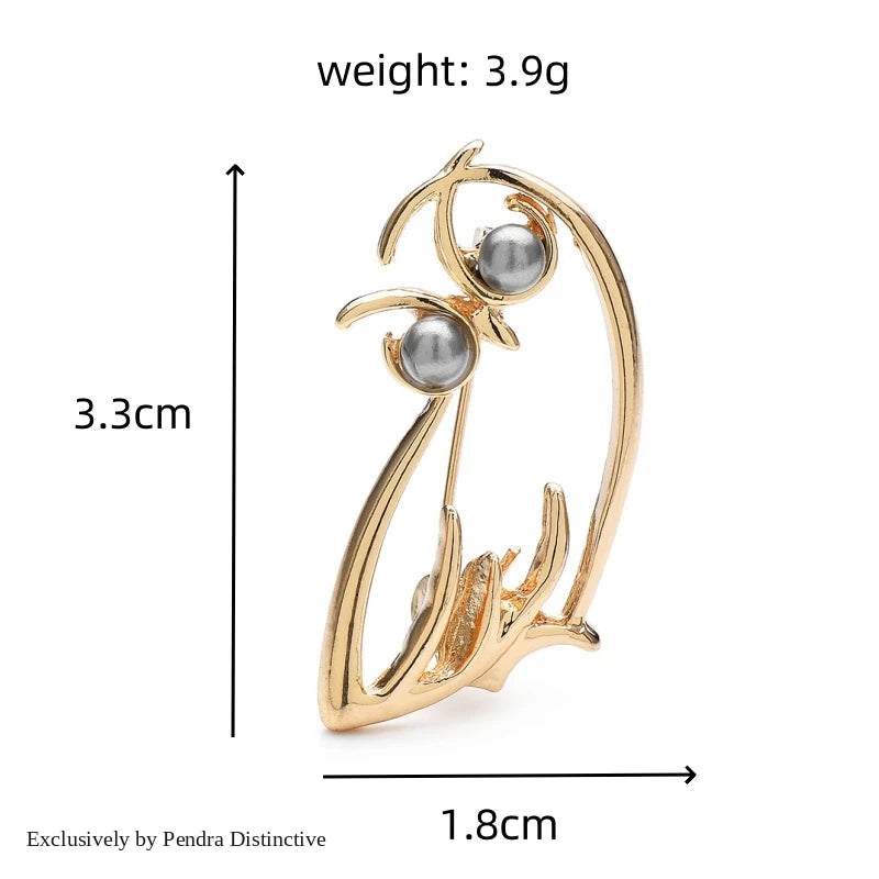 PENDRA Pearl Eye Owl Metal Brooch