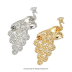 PENDRA Pearl Peacock Rhinestone Bird Brooch