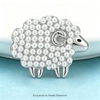 PENDRA Pearl Sheep Animal Brooch