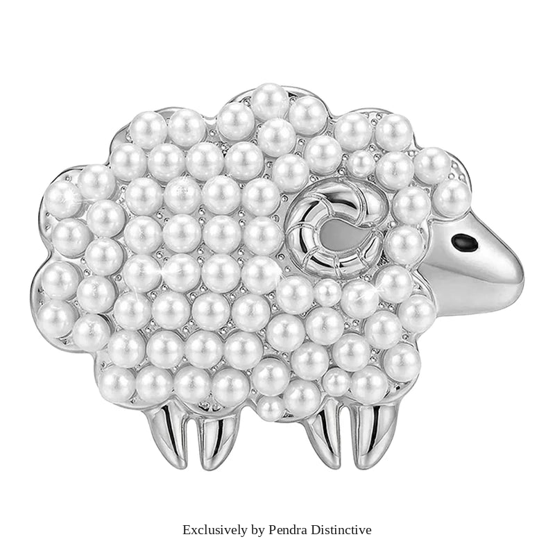 PENDRA Pearl Sheep Animal Brooch