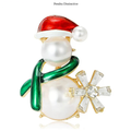 PENDRA Lovely Pearl Snowman Brooch