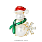 PENDRA Lovely Pearl Snowman Brooch