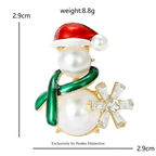 PENDRA Lovely Pearl Snowman Brooch