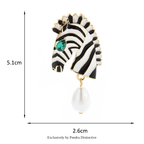 PENDRA Pearl Zebra Brooch