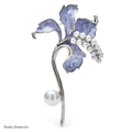 PENDRA Pearlfleur Enamel Pearl Flower Brooch