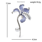 PENDRA Pearlfleur Enamel Pearl Flower Brooch