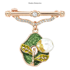 PENDRA Pearlfleur Natural Pearl Oil-Painting Flower Brooch