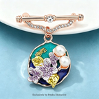 PENDRA Pearlfleur Natural Pearl Oil-Painting Flower Brooch
