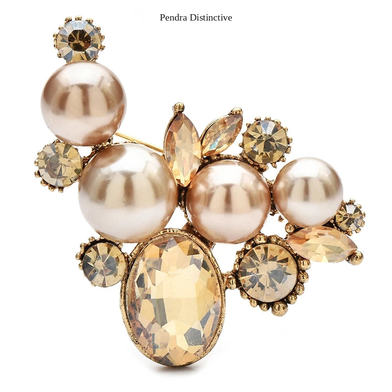 PENDRA Pearlfleur Vintage Pearl Flower Brooch