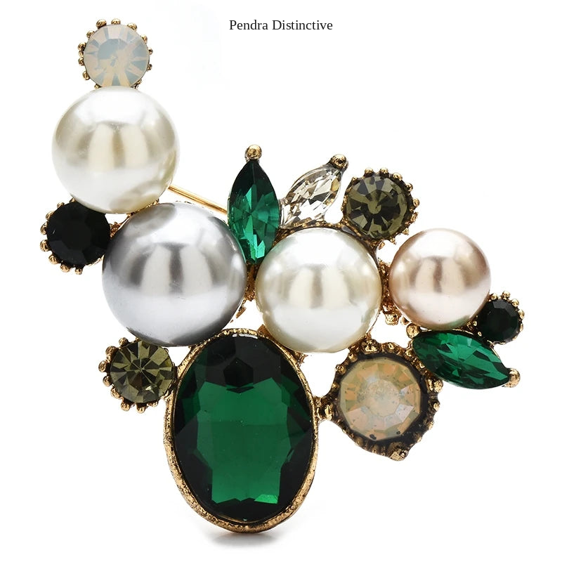 PENDRA Pearlfleur Vintage Pearl Flower Brooch
