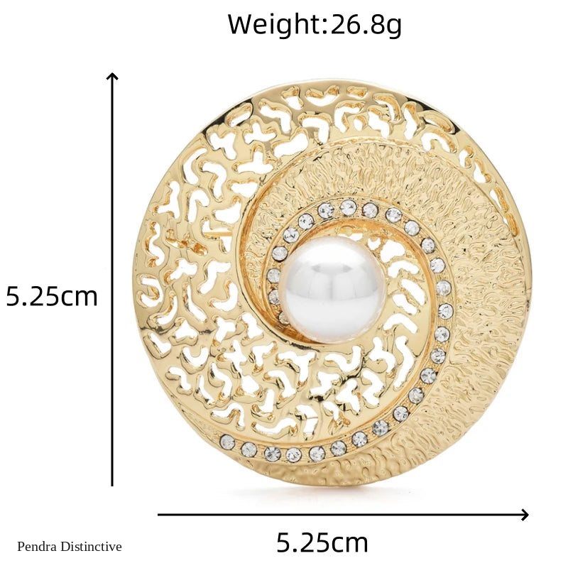 PENDRA PearlShell Round Pearl Shell Brooch
