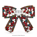 PENDRA Bowelle Rhinestone Pearl Bow Brooch