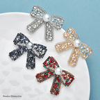 PENDRA Bowelle Rhinestone Pearl Bow Brooch
