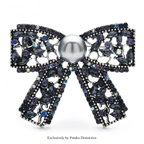 PENDRA Bowelle Rhinestone Pearl Bow Brooch