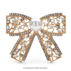 PENDRA Bowelle Rhinestone Pearl Bow Brooch