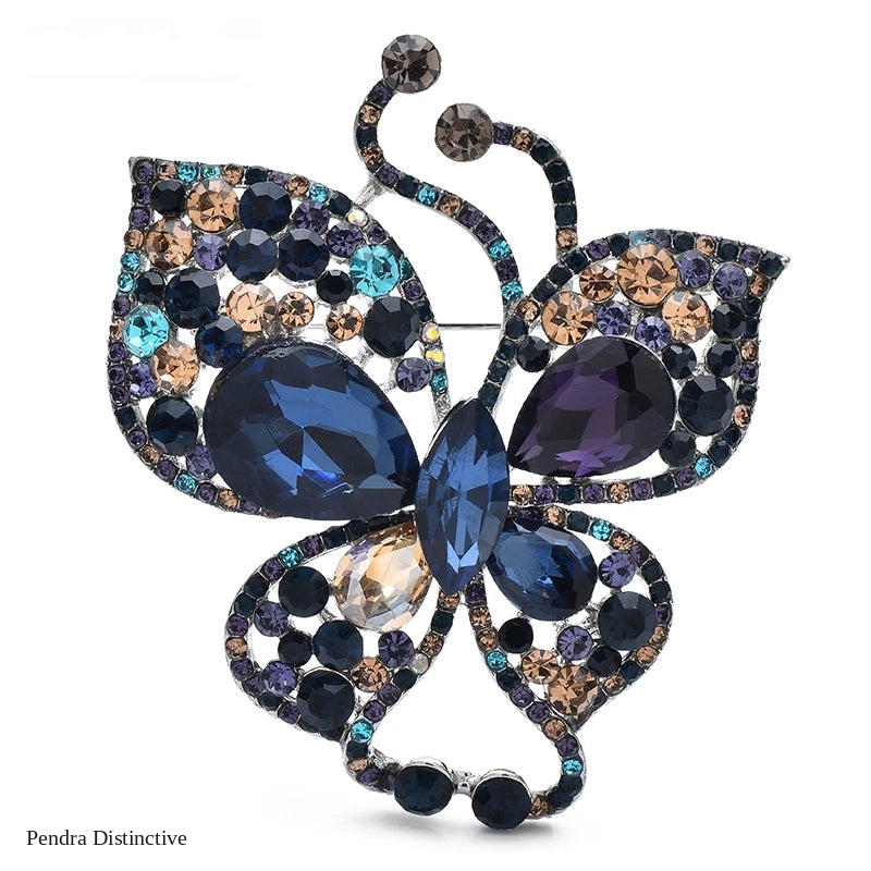 PENDRA Butterfly Full-Rhinestone Swallowtail Butterfly Brooch