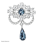 PENDRA Dropsia Rhinestone Water-Drop Flower Brooch