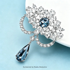 PENDRA Dropsia Rhinestone Water-Drop Flower Brooch