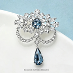 PENDRA Dropsia Rhinestone Water-Drop Flower Brooch