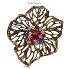 PENDRA Florence Rhinestone Flower Brooch