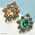 PENDRA Florielle5 Rhinestone Brooch