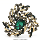 PENDRA Geometra Crystal Geometric Flower Brooch