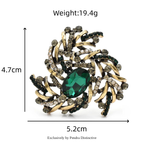 PENDRA Geometra Crystal Geometric Flower Brooch