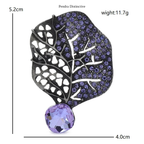 PENDRA Leafelle Rhinestone Crystal Leaf Brooch