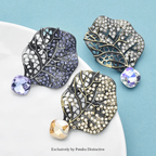 PENDRA Leafelle Rhinestone Crystal Leaf Brooch