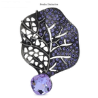 PENDRA Leafelle Rhinestone Crystal Leaf Brooch