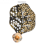 PENDRA Leafelle Rhinestone Crystal Leaf Brooch