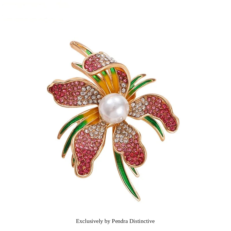 PENDRA Pearlina Pearl Flower Brooch