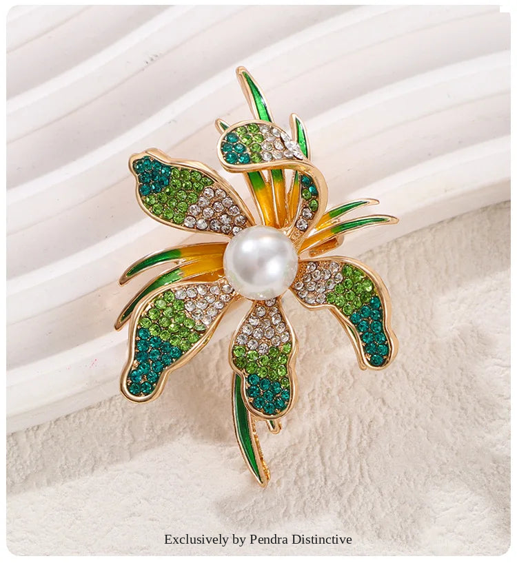 PENDRA Pearlina Pearl Flower Brooch
