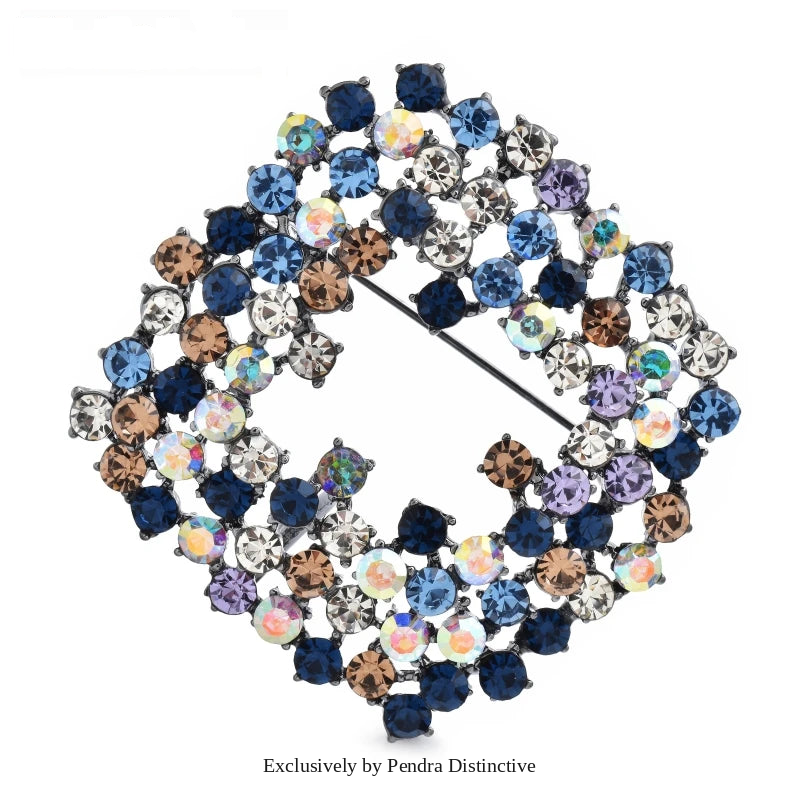 PENDRA Rhombelle Rhinestone Geometric Rhombus Brooch