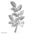 PENDRA Wheatgold Pearl Wheat Leaf Brooch