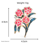 PENDRA Peonia Enamel Peony Flower Brooch