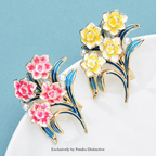 PENDRA Peonia Enamel Peony Flower Brooch