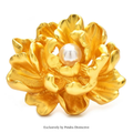 PENDRA Peonia Gold Peony Flower Brooch