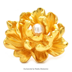 PENDRA Peonia Gold Peony Flower Brooch