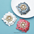 PENDRA Peonia Large Peony Flower Brooch