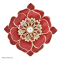 PENDRA Peonia Large Peony Flower Brooch
