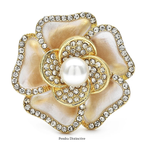 PENDRA Peonia Pearl Enamel Peony Brooch