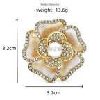 PENDRA Peonia Pearl Enamel Peony Brooch