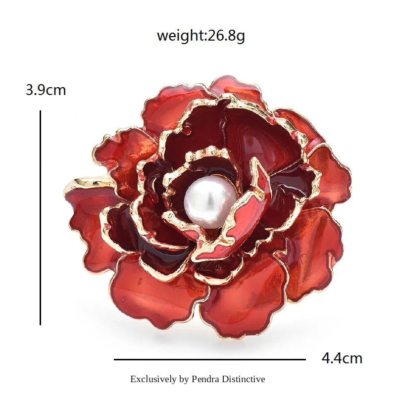 PENDRA Peonia Pretty Peony Flower Brooch