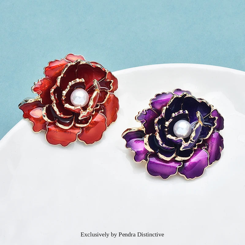 PENDRA Peonia Pretty Peony Flower Brooch