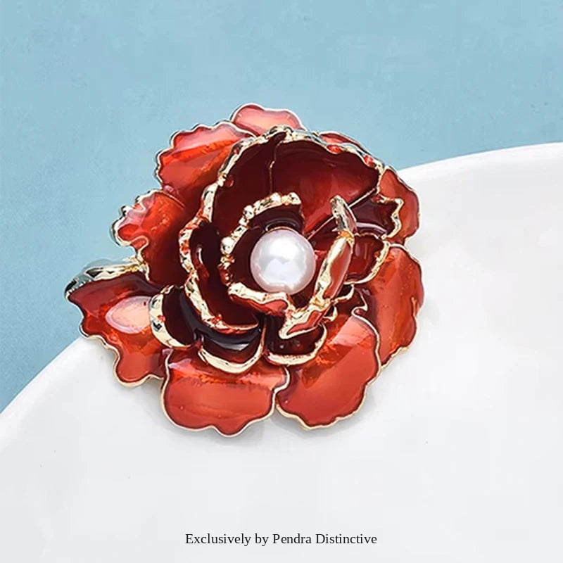 PENDRA Peonia Pretty Peony Flower Brooch