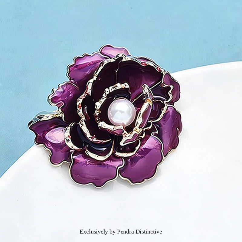 PENDRA Peonia Pretty Peony Flower Brooch