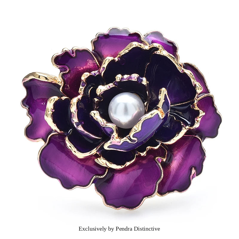 PENDRA Peonia Pretty Peony Flower Brooch